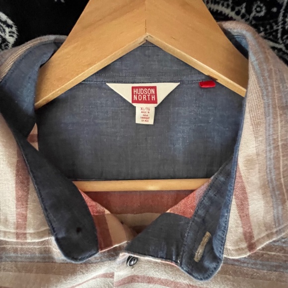 Hudson North Men's Button Down Striped Short Sleeve XL - Picture 5 of 8